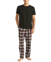 Nautica Men's Plaid Pajama Pants & Solid T-Shirt Set