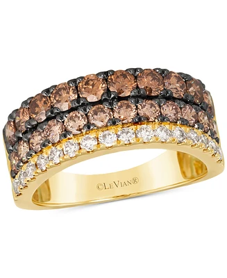 Le Vian Chocolate Ombre Diamond Triple Row Ring (1-7/8 ct. t.w.) in 14k Gold