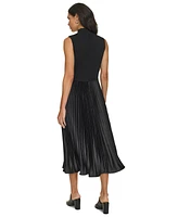 Calvin Klein Women's Mixed-Media Sleeveless Dress