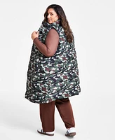 Nina Parker Trendy Plus Camo Maxi Puffer Vest