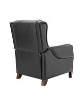 Hulala Home Alicia 32.68'' Wide Genuine Leather Manual Recliner with Solid Wood Legs