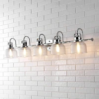 Jonathan Y Virginia 42.75" 5-Light Metal/Glass Led Vanity Light, Chrome