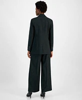 Tahari Asl Womens Peak Lapel Boyfriend Blazer Wide Leg Pants