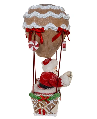 Kurt Adler Musical Santa Hot Air Balloon Table Piece, 12 Inches