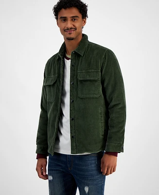Sun + Stone Men's Saul Long Sleeve Snap-Front Corduroy Shirt Jacket, Created for Macy's
