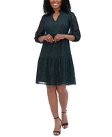 Jessica Howard Petite Lace Balloon-Sleeve A-Line Dress