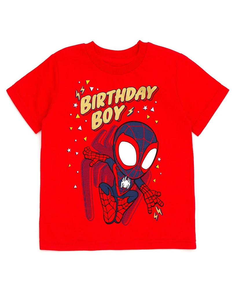 Marvel Boys Spidey and His Amazing Friends Birthday T-Shirt to (2T - 10-12)