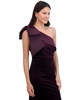 Eliza J Women's Velvet Bow-Trim One-Shoulder Gown