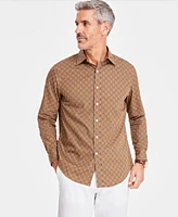 Club Room Men's Seneca Foulard Refined Woven Long-Sleeve Button-Down Shirt, Created for Macy's