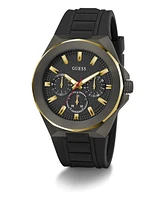 Guess Men's Multi-Function Black Silicone Watch 46mm