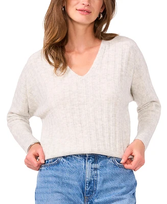 Vince Camuto Women's Ribbed V-Neck Dolman-Sleeve Sweater