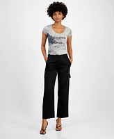 Guess Women's Megan Satin Cargo Pants