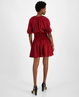 Michael Kors Women's Satin Smocked Mini Dress