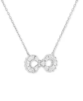 Holiday Lane Cubic Zirconia Infinity Pendant Necklace in Sterling Silver, 16" + 2" extender, Created for Macy's