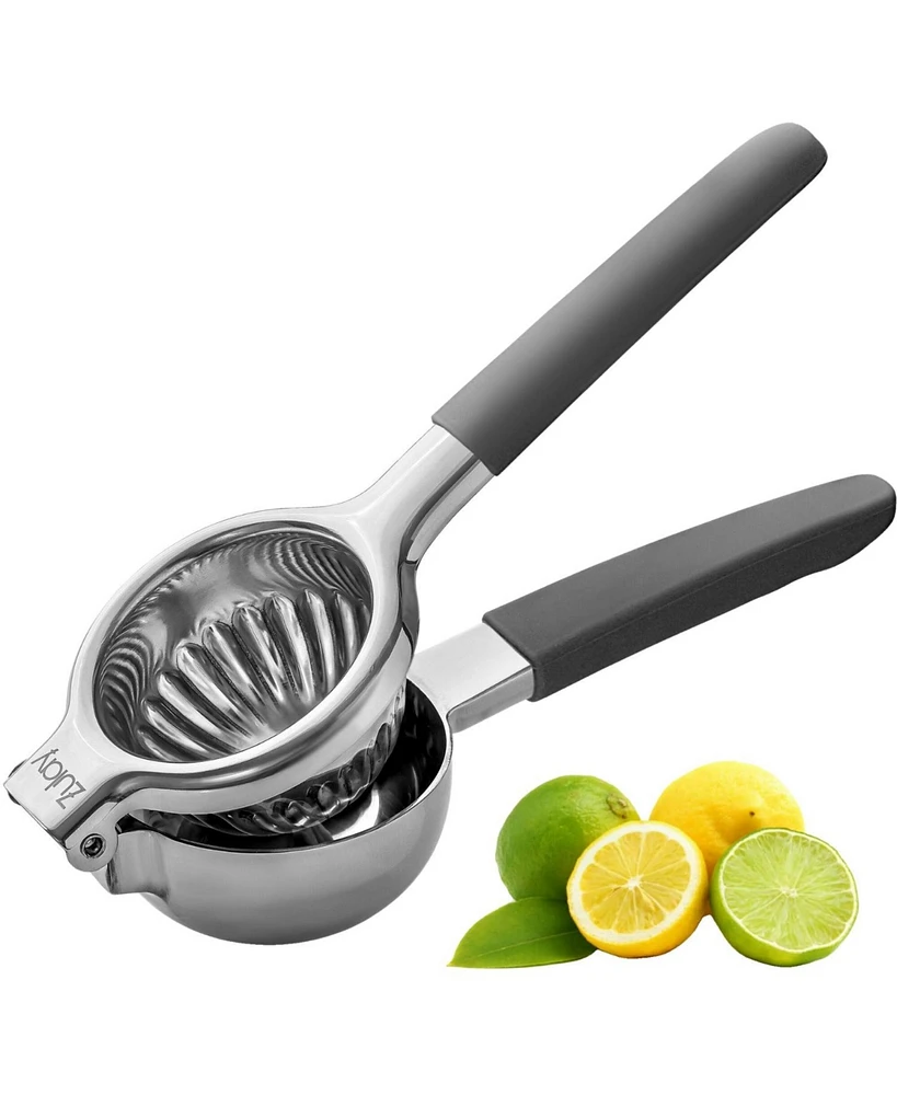 Zulay Kitchen Lemon Squeezer Stainless Steel with Premium Heavy Duty Solid Metal Bowl