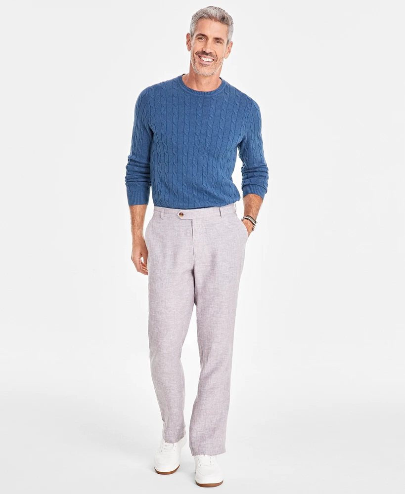 Club Room Men's Linen Cross-Dye Pants, Created for Macy's