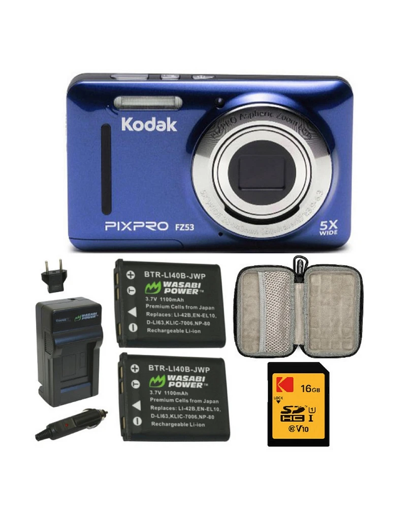 Kodak Pixpro Friendly Zoom FZ53 Digital Camera with Case and Sd Card Bundle