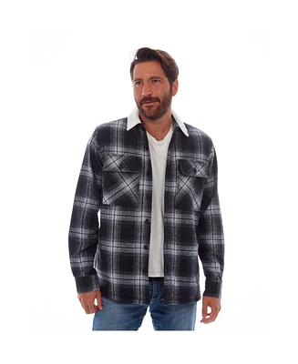 Px Men's Clothing Faux Fur Lined Plaid Shirt Jacket