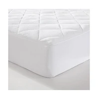 Circles Home Circleshome Double Puff Microfiber Fleece Mattress Pad White