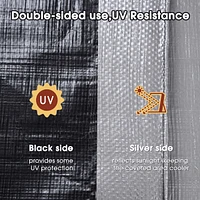 Yescom 18x24 Ft 14 Mil Poly Tarp Protective Cover Tarpaulin Heavy Duty Uv Resistant