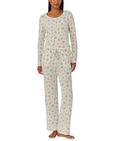 Lauren Ralph Women's 2-Pc. Long-Sleeve Scoop-Neck Long Pants Pajama Set