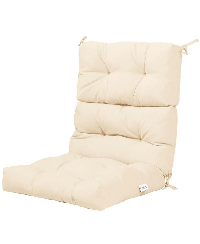 Skonyon Tufted Patio High Back Chair Cushion with Non-Slip String Ties