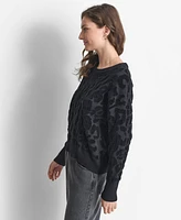 Dkny Women's Round-Neck Animal Chenille Sweater