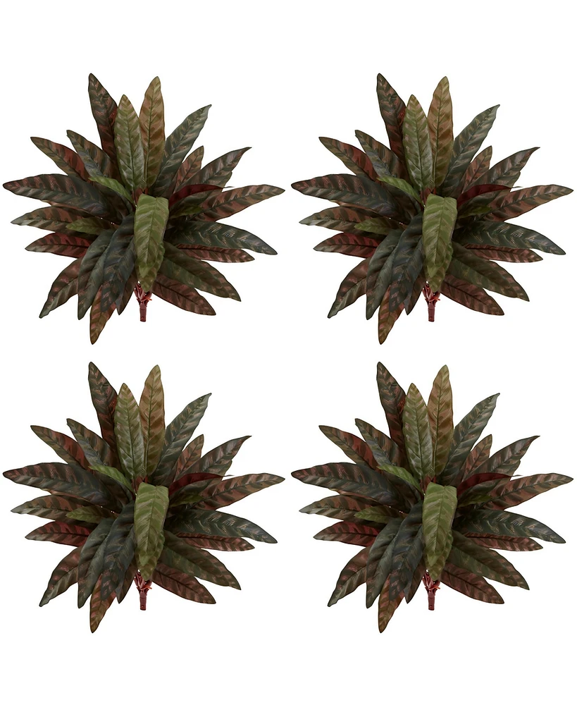 Slickblue Peacock Artificial Plant for Bold Indoor Decor (Set of 4)