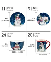 Certified International Snowman Greetings 16 Pc. Dinnerware Set, Service for 4