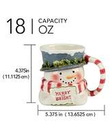 Certified International Snowman Greetings 3D Mugs, Set of 4