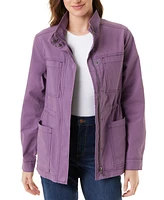 Gloria Vanderbilt Petite Denim Drawstring-Waist Utility Jacket