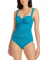 Bleu by Rod Beattie Kore Shirred Bandeau One-Piece Swimsuit