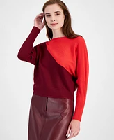 T Tahari Women's Wide-Crewneck Dolman-Sleeve Sweater