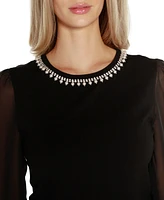 Belldini Women's Embellished Neckline Sweater