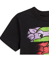 Nickelodeon Boys Teenage Mutant Ninja Turtles Donatello Leonardo Michelangelo Raphael T-Shirt and Shorts Outfit Set to