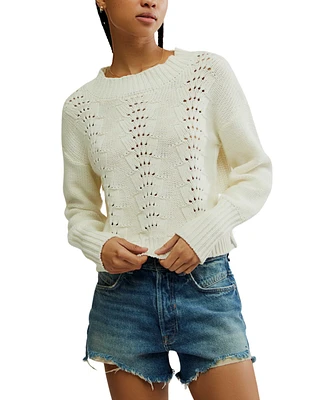 Free People Women's Bell Song Texture-Knit Sweater