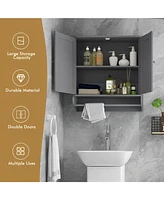 Skonyon Wall Mounted Bathroom Storage Medicine Cabinet with Towel Bar