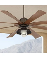 70" Defender Modern Industrial Outdoor Ceiling Fan with Led Light Remote Control Oil Rubbed Bronze Brown Koa Damp Rated for Patio Exterior House Home