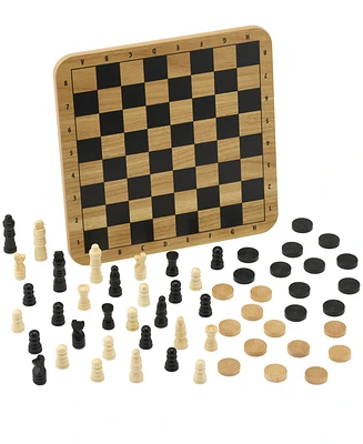 Pavillion Wooden Chess & Checkers Set Game, Created for You by Toys R Us