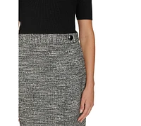 Calvin Klein Women's Mixed-Media Sheath Dress