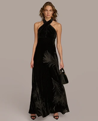 Donna Karan New York Women's Velvet Halter Gown