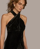 Donna Karan New York Women's Velvet Halter Gown