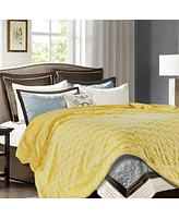 Chanasya Premium Fuzzy Faux Fur Rectangular Embossed Throw Blanket
