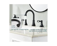 Casainc 8 Inch Widespread 2-Handle Bathroom Sink Faucet with Drain Assembly