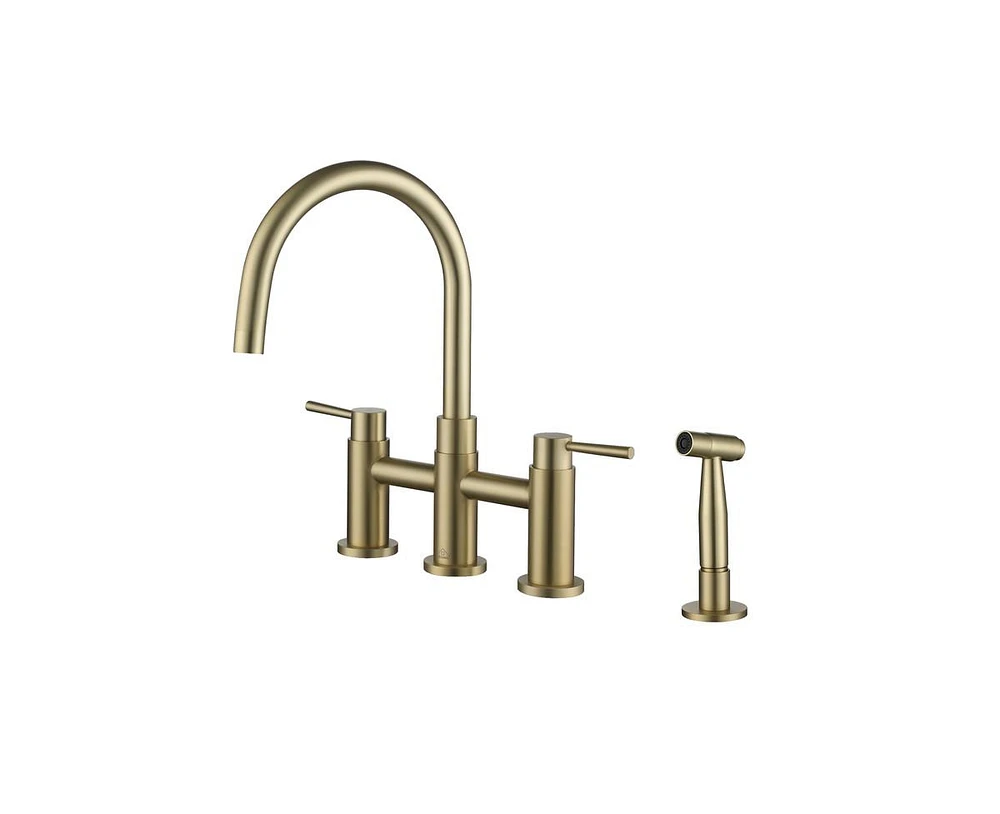 Casainc Kitchen Faucet with Pull Down Sprayer and Side 3 Hole