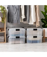Iris Usa Qt. Plastic Storage Bins with Sealed Lids, Clear Gasket Box