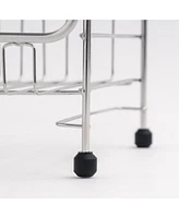 Iris Usa 2-tier Medium-sized Dish Rack with Drain Spout, Dish Rack and Drainer, Black