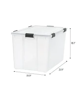 Iris 3 Pack 156qt Weatherpro Airtight Plastic Storage Bin with Lid and Seal and 6Secure Latching Buckles