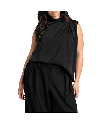 Eloquii Women's Asym Draped Top