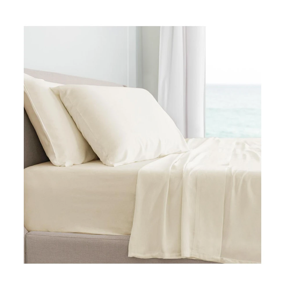 Cariloha Classic 4-Piece Twill Sheet Set | | Cal King | Viscose Material |Extra soft, Cooling for Hot Sleepers